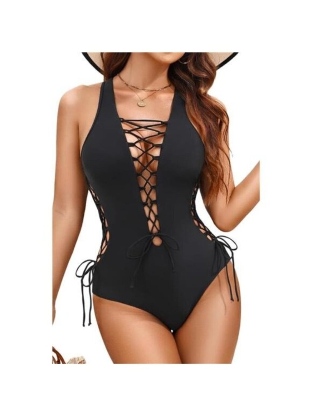 Women's Sexy One Piece Swimsuit One Shoulder Bathing Suit Lace Up Monokini